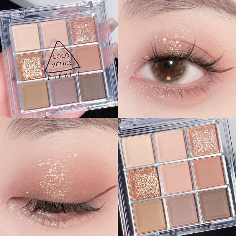 VelvetGlow Sunset Glow 9-Color Eyeshadow Palette