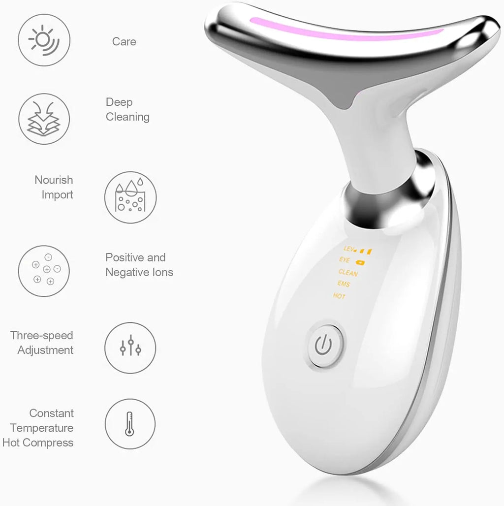 USB Face Massager EMS Photon Therapy Face Neck Lifting Beauty Tighten Device Thin Double Chin Remove Neck Lines Facial Massager